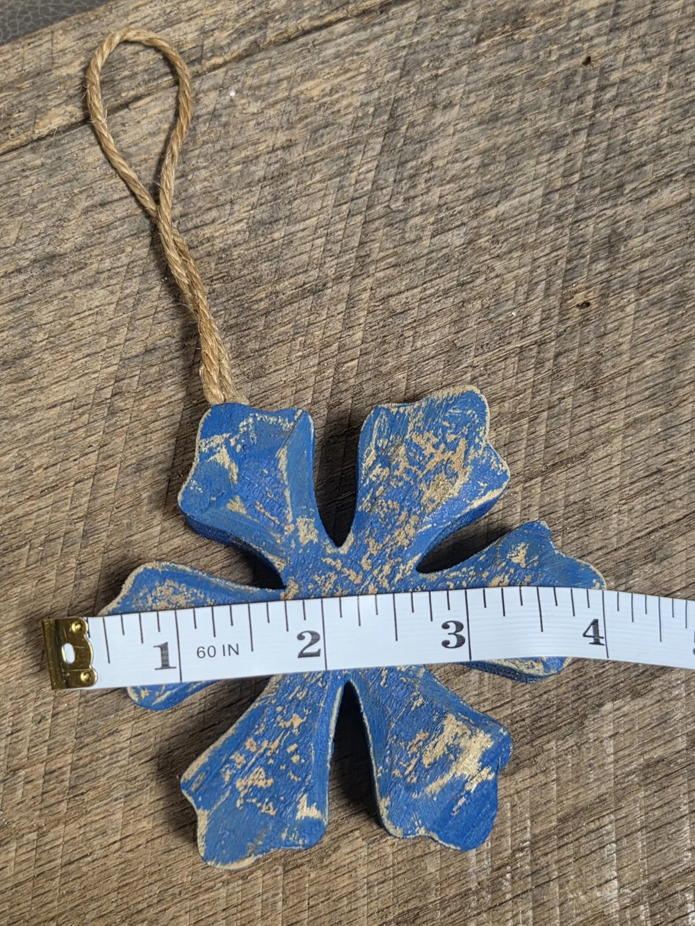Rustic Wooden Heart and Snowflake Christmas Ornaments - Set of 2 ~ Farmhouse 1N